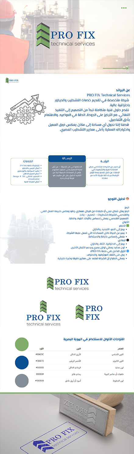 الهوية البصرية لمشروع Pro Fix
